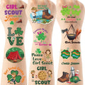 Girl Camping Temporary Tattoos - 200+ Girl Adventure Tattoo Decorations, Scout Party Favors Supplies, Inspirational Stickers for Classroom School Prize (8 Sheets)