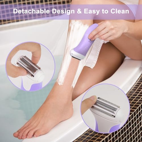 Electric Razors for Women & Bikini Trimmer-Waterproof Cordless for Shower,Travel | Hypoallergenic Foil Shaver for Legs,Underarms,Bikini Line,Wet/Dry Use,Orchid/P9OL