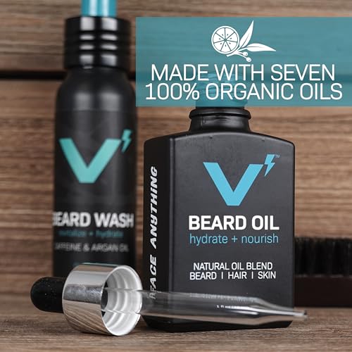 VOLT Beard Oil for Men, All-Natural Vegan Beard Moisturizer with Essential Oils for Beard, Hair & Skin, Argan & Jojoba Oil, Hydrates, Nourishes & Adds Shine, Everest Scent, 1 Oz Glass Bottle