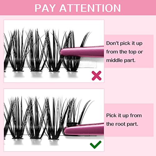 280 Pcs Individual Lashes 30D+40D Mixed Lash Clusters 14 Rows Cluster Lashes that Look Like Eyelash Extensions DIY Lash Extension Self Application At Home (30+40-C-12-18mix)