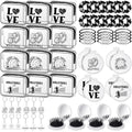 Meanplan 60 Pcs Volleyball Party Favors Volleyball Team Gifts for Players with 12 Set Bracelets Keychains Makeup Bag Mini Brush with Mirror Hair Scrunchies for Sport Party Supplies