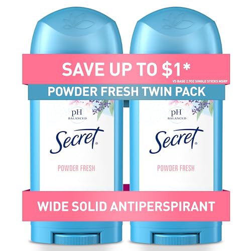 Secret Antiperspirant Deodorant for Women, 24hr Protection, 2.7 oz (2-Pack)
