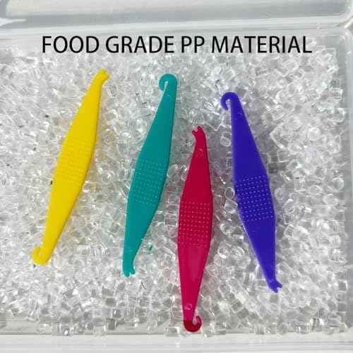 100PCS Elastic Rubber Bands Placers Tool for Braces,Colorful Disposable Plastic Orthodontic Elastic Placers Braces Rubber Band Tool