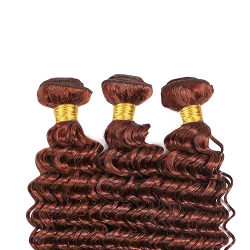 Copper Red Deep Wave Human Hair Bundles 26 28 30 Inch