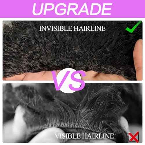 Half Wig Human Hair Kinky Curly 220% Density Glueless Wigs Human Hair 3 In 1 Seamless Flip Over Human Hair Curly Half Wigs for Women Drawstring Seamless (24 Inch)