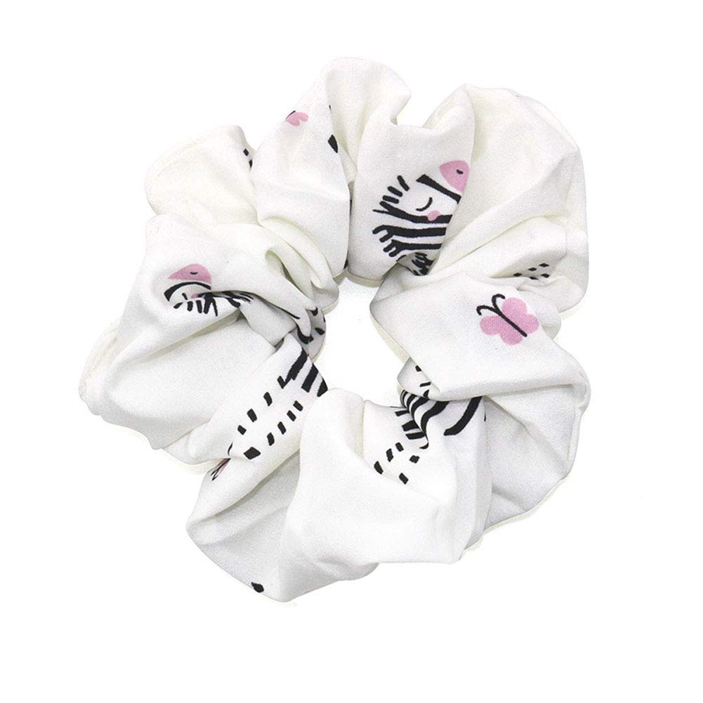 Fodattm 4PCS Elastic Hair Scrunchies Hair Bands Hair Ties Scrunchy Hair Rope Ponytail Holder for Women (Zebra pattern)