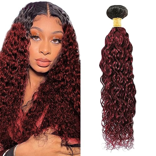 Kinky Curly Human Hair Bundle 28" - 1B99J Ombre Black Burgundy