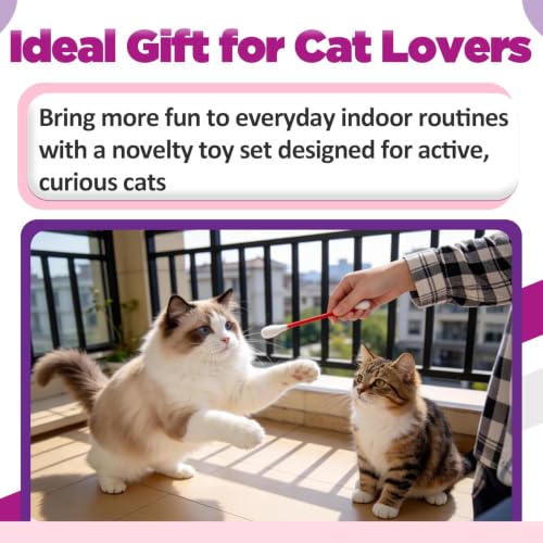 18 Pcs Catnip Cotton Swab Toys - Interactive Kicking & Chewing Cat Toys