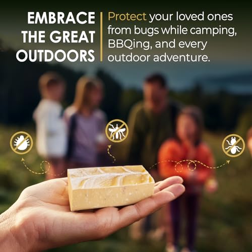 Blue Moon Elise Ain't Buggin Me Citronella Bar Soap for Men and Women, Natural Handmade Soap with Pure Citronella Essential Oils, Soap Bar for Camping and Outdoor Activities