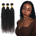 #1B Deep Wave Human Hair Bundles 34 Inch, 3 Pack