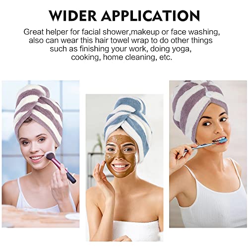 SUNLAND Microfiber Hair Drying Towel Wrap Super Absorbent Hair Turban for Wet Hair Soft and Lightweight Hair Towel 3Pack