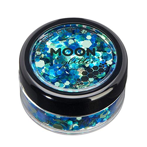 Mystic Chunky Glitter by Moon Glitter ??100% Cosmetic Glitter for Face, Body, Nails, Hair and Lips - 3g - Atlantis