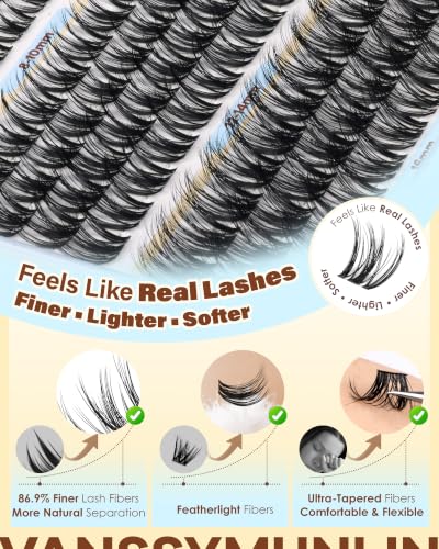 Wispy Fluffy Lash Clusters - D Curl with Bottom Lashes 140pcs