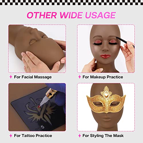 Lash Extension Mannequin Head with 4 Removable Eyelids