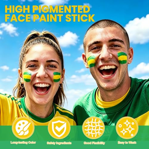 2PCS 3-in-1 Face Paint Sticks - Sweat-Proof Sports & Events