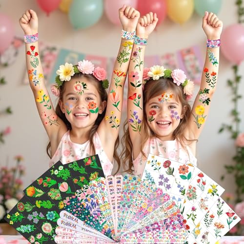 96pc Wildflower Party Set – 72 Tattoos & 24 Slap Bracelets