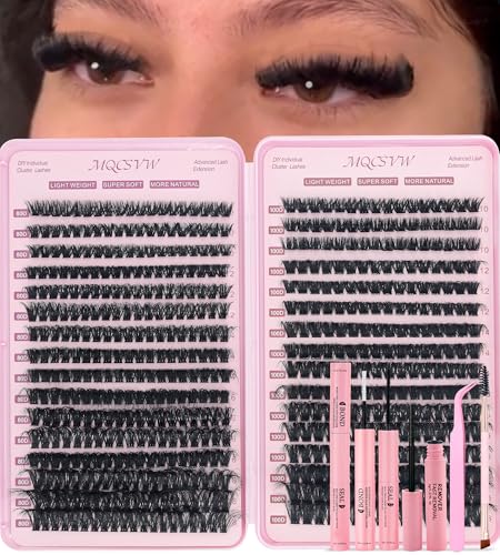 80D+100D Lash Clusters Kit with Tools - Wispy Fluffy Extensions 10-18mm