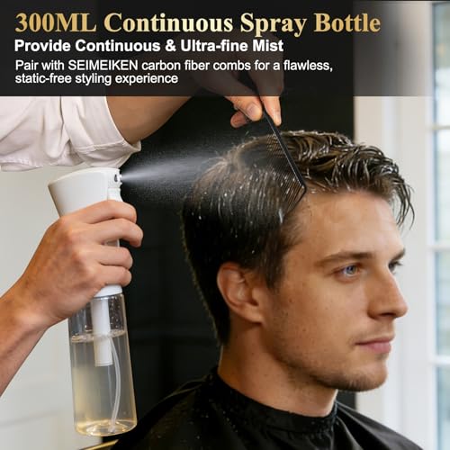 16-Piece Professional Barber Comb & Brush Set with Spray Bottle