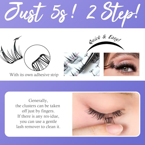 Butterfly Pre-Glued Lash Clusters - No Glue Needed