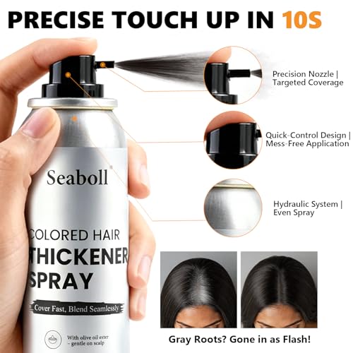 Seaboll Root Touch Up Hair Color Spray Dark Brown 4oz - Natural Gray Coverage