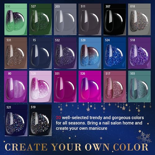 AZUREBEAUTY 20 Colors Dip Powder Nail Starter Kit with Liquids & Tools