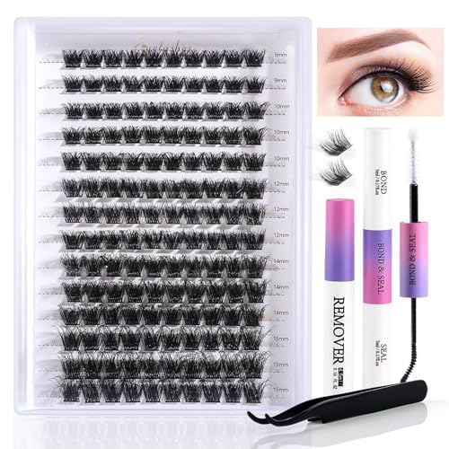 140PCS Lash Clusters Eyelash Extensions Kit 9-15mm D Curl