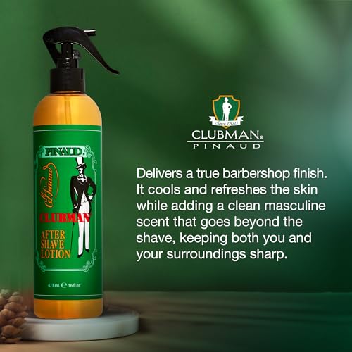 Clubman After Shave Lotion for Men Spray - Classic Barber After Shave Splash, Soothing Aftershave Scent,16 fl oz