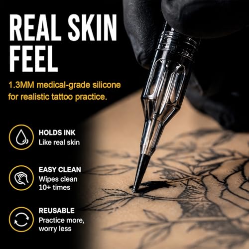 Tattoo Practice Skin 30 Sheets - 1.3mm Double-Sided Fake Skin