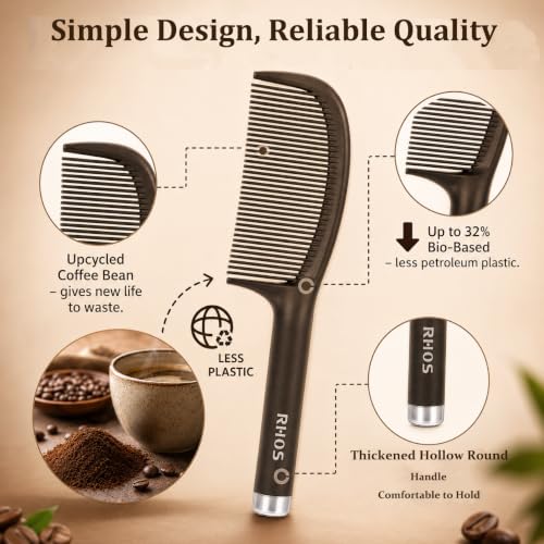 RHOS Fine Tooth Hair Comb for Styling & Detangling