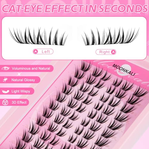 MOONKALI Cat Eye Lash Clusters Kit with Bond & Seal Glue