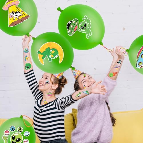 Alien Party Favors Set - 48 Tattoos & 24 Punch Balloons