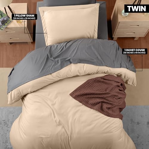 Utopia Bedding Duvet Cover Twin Size - 1 Duvet Cover with 1 Pillow Sham - 2 Pieces Bedding Duvet Cover with Zipper Closure - Soft Brushed Microfiber, 68 X 90 Inches (Twin/Twin XL, White)