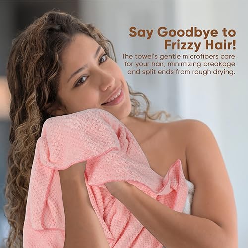 HOMEXCEL Microfiber Hair Towels, 40x20 in, 5-Pack