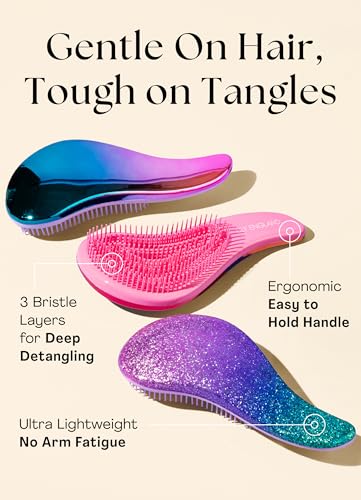 Lily England Detangler Brush for Women & Toddlers - Ombre, Wet & Dry Hair