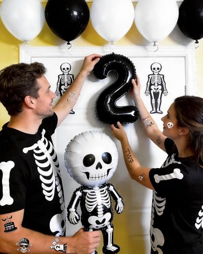 192 Skeleton Temporary Tattoos for 2nd Birthday Party