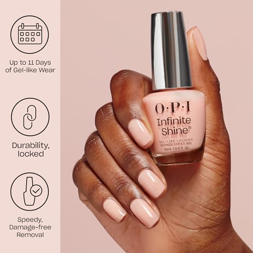 OPI Infinite Shine Long-Wear Soft Crème Finish Sheer Neutral Nail Polish, Up to 11 days of wear & Gel-Like Shine, Over-slay your Welcome, 0.5 fl oz