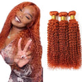 Fridnae Ginger Curly Wave Human Hair Bundles 18-22 Inch - Model #350JC