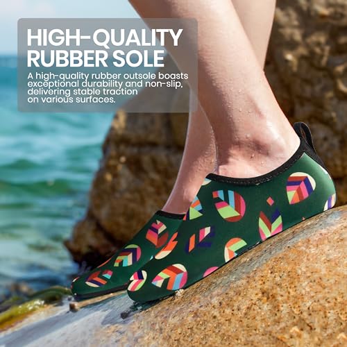 SEEKWAY Water Shoes Women Men Adult Quick-Dry Aqua Socks Barefoot Non Slip for Beach Swim River Pool Lake surf Black SK002(U)