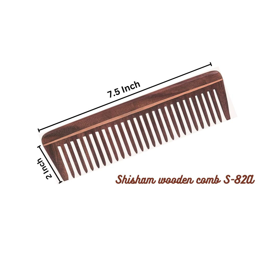 Svatv Handcrafted Rosewood Comb For Detangling Hair For Thick, Curly And Wavy Hair, Non-static And Eco-friendly With Wide Tooth For Grooming Hair Comb - (A-82A)