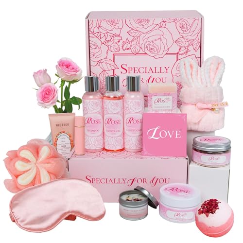 Mother's Day Gifts Set 16Pcs Rose Spa Bath & Body Care Set with Bath Bombs & Lotions, Relaxing Home Spa Gift Kit for Mom Wife Girlfriend, Ideal for Mother¡¯s Day Birthday Women Gift Sets