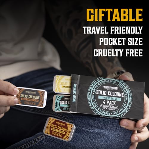 Viking Revolution 4 Pack Solid Cologne for Men - Travel Size