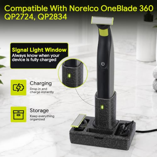 Enhon Razor Stand Dock for Norelco OneBlade 360 - 2-in-1 Charging & Storage
