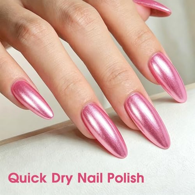 COSMOO Quick Dry Pearl Pink Nail Polish - 0.42 fl oz Chip Resistant