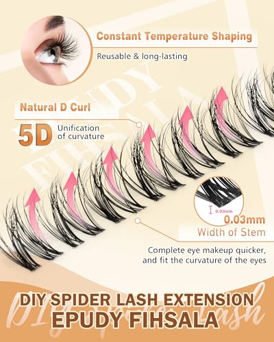 Spider Breeze D Curl Lash Clusters - Wispy 8-16mm Faux Mink