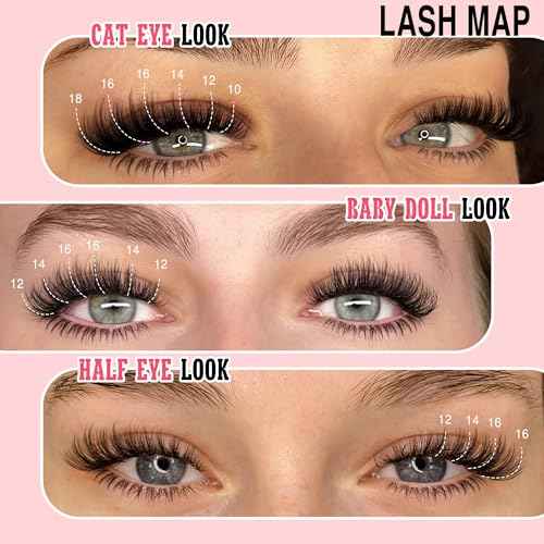 Wispy Lash Clusters Kit Cluster Eyelash Extensions Natural Lash Extension Kit C Curl Fluffy Individual Eyelashes with Bottom Lashes Clusters Waterproof Bond and Seal DIY at Home