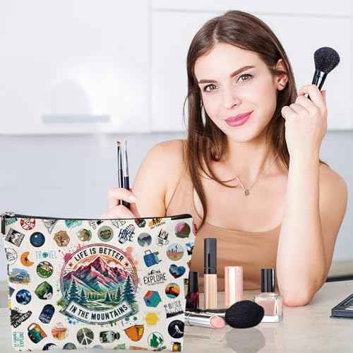 Hiking Gifts for Women, Hiking Gear, Hiking Accessories, Hiking Makeup Bag for Hiker Camper Mountain Nature Lover Gift Camping Gift