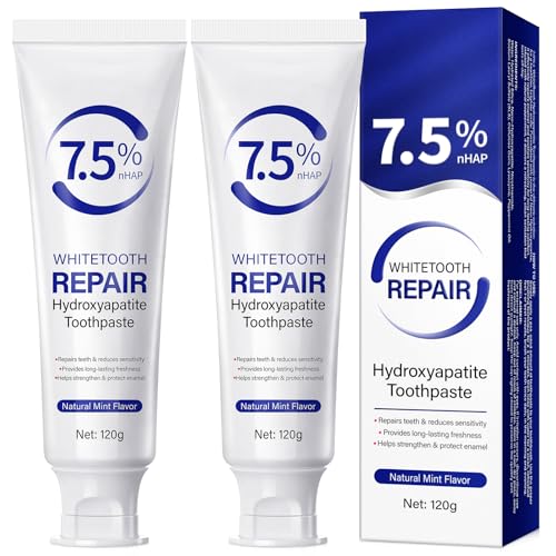 NIFEISHI Fluoride-Free 7.5% Nano Hydroxyapatite Toothpaste 2x3.4oz – Enamel Remineralizing, Sensitive Teeth