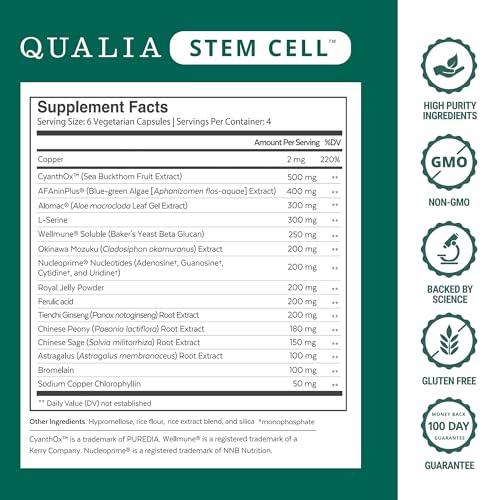 Qualia Stem Cell Supplement with Royal Jelly & Astragalus
