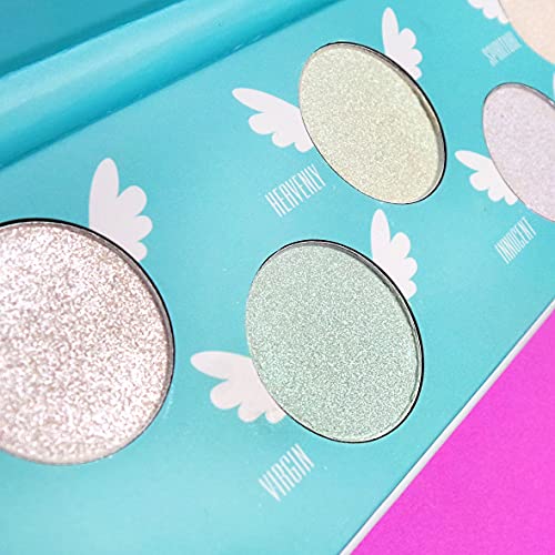 Angelic Glow Highlighter and Eyeshadow Palette by Rude Cosmetics for Women - 0.32 oz Makeup