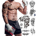 8-Sheet Waterproof Temporary Tattoos - Realistic Designs for Men & Women